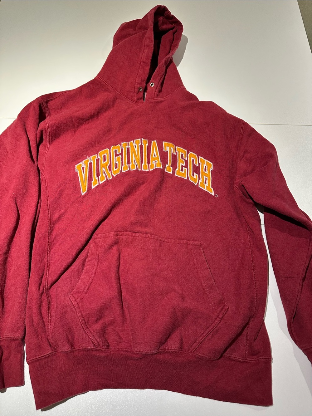 Steve & Barry's Virginia Tech Maroon Pullover Hoodie with Gold Lettering